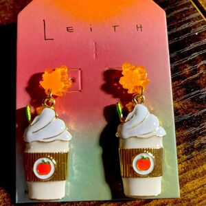 Leith Pumpkin Spice Latte Earring Maple Leaf Great Quality Brand New So CUTE